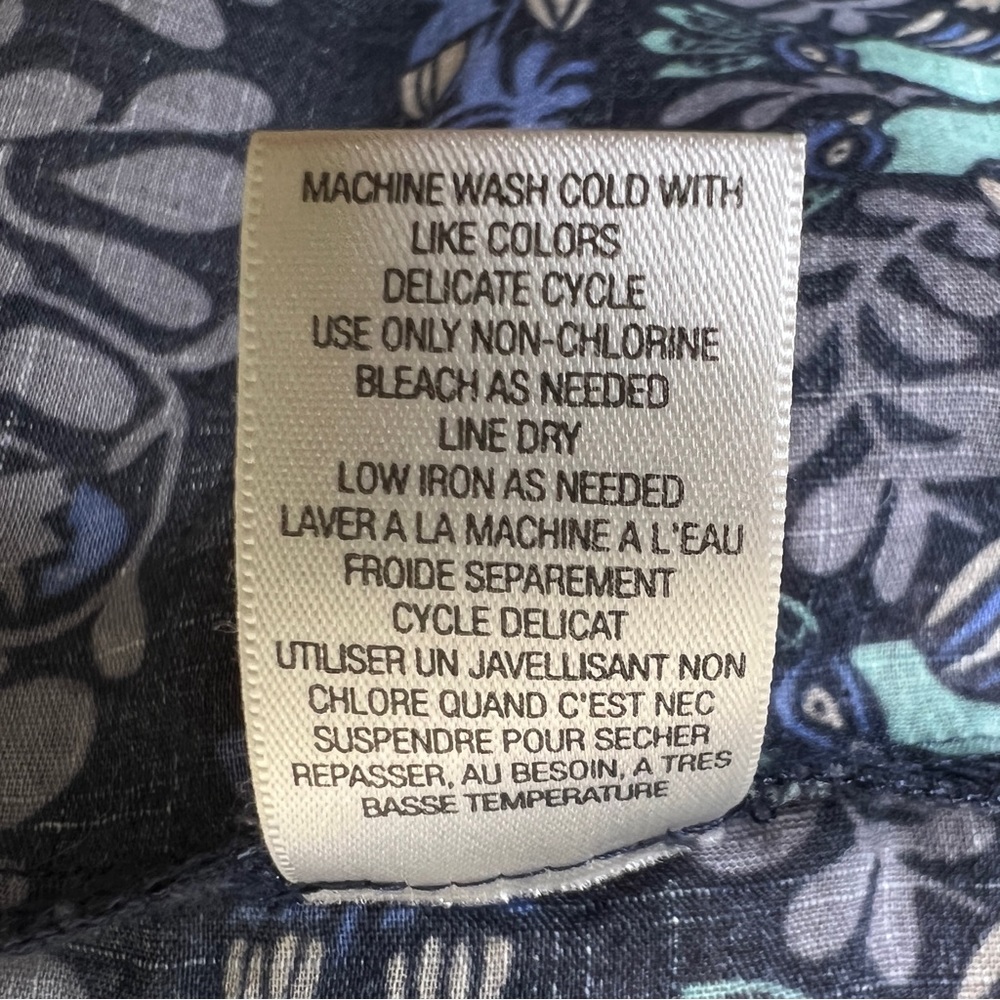 ANTHROPOLOGIE / ELOISE Blue Bird Print Cover-Up Dress w Crochet Details - Sz S - Picture 9 of 11